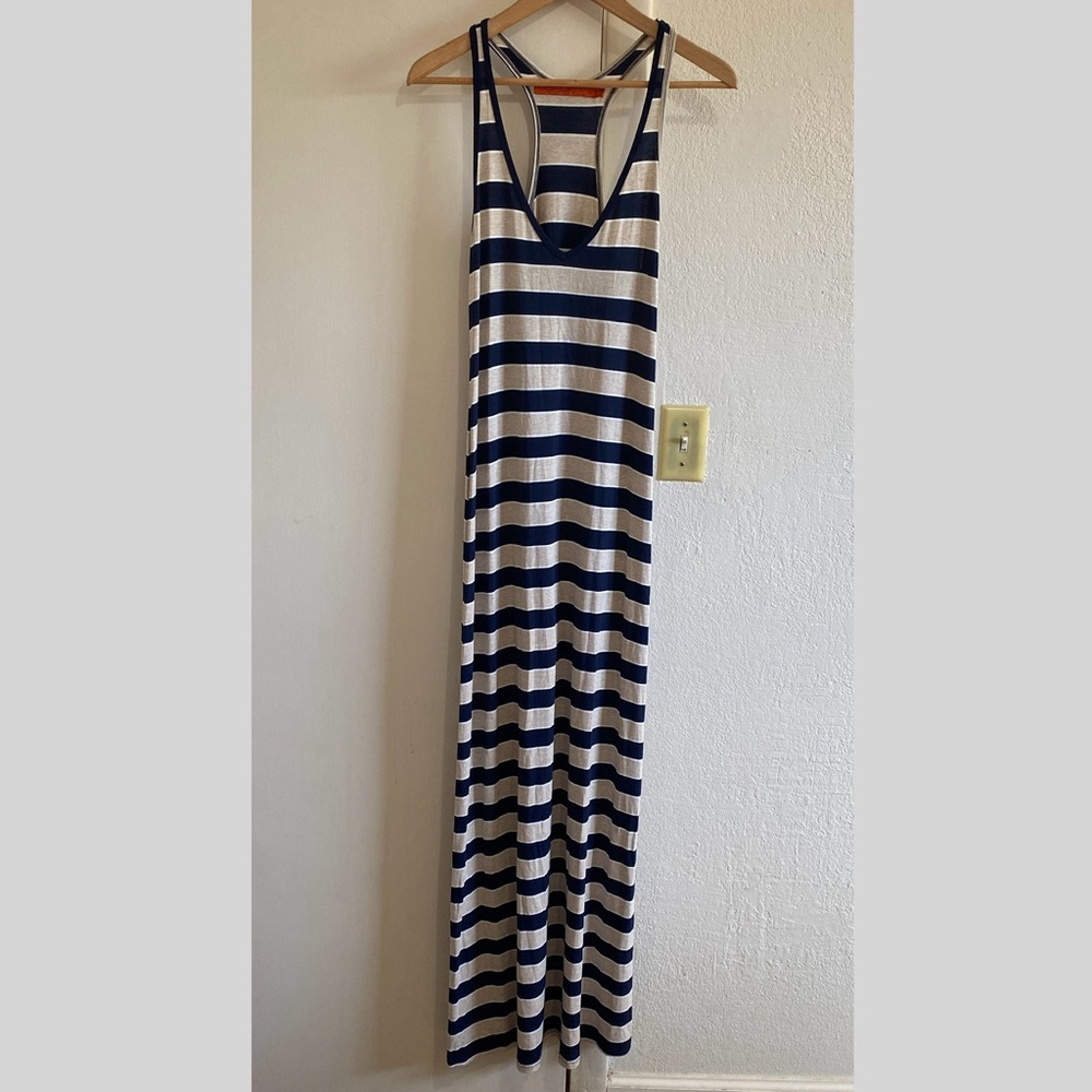 Feel‎ The Piece Maxi Dress Womens M Striped Racerback Boho Casual Stretch USA